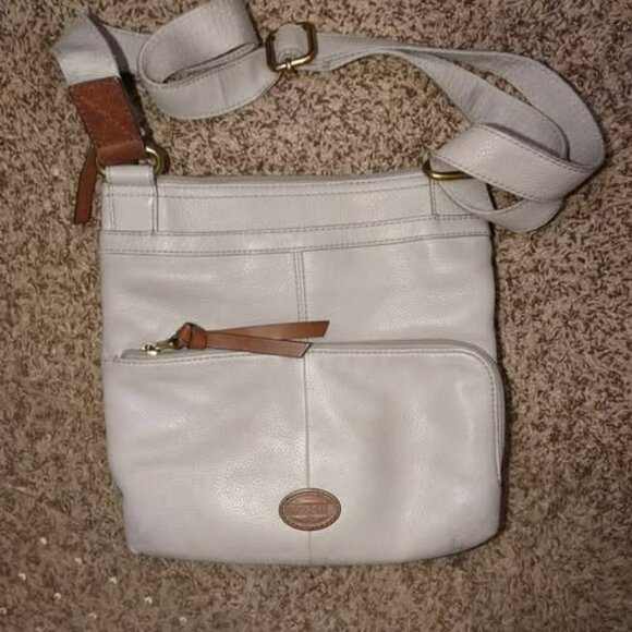 Slate gray fossil shoulder tote Crossbody Weekend Neutral Everyday Fashion Purse - Picture 1 of 14